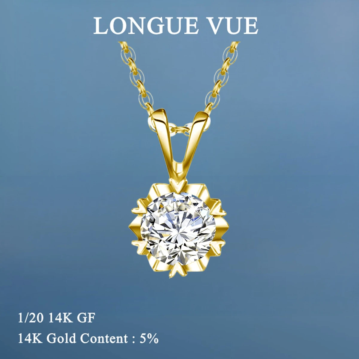 

14K Gold Filled 3CT Moissanite Women's Necklace Snowflake Simulation Diamond Pendant Wedding High-end Jewelry