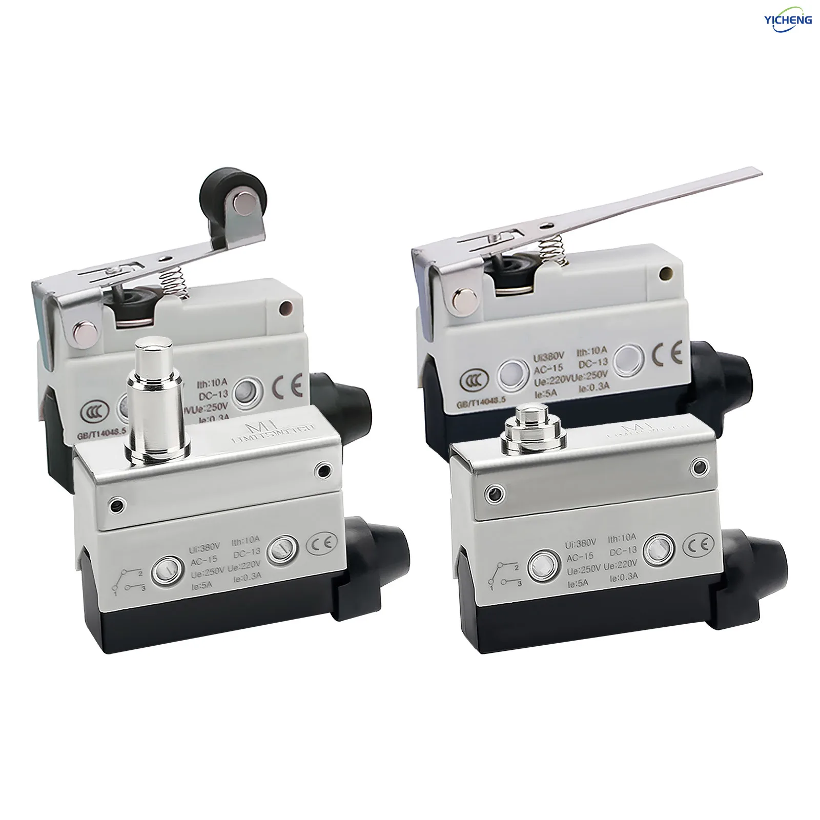 10Pcs Horizontal Limit Switch Long Hinge Roller Lever Momentary SPDT 1NO 1NC 380V 10A Industrial Travel Position Switch IP54