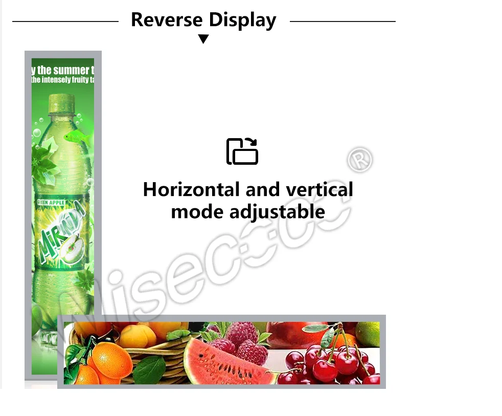 Imagem -05 - Wisecoco-supermarket Store Shelf Display Esticado Bar Display Lcd Ultrawide Shelf Display 60hz 24 1920x360 Dv240fbm-nb0
