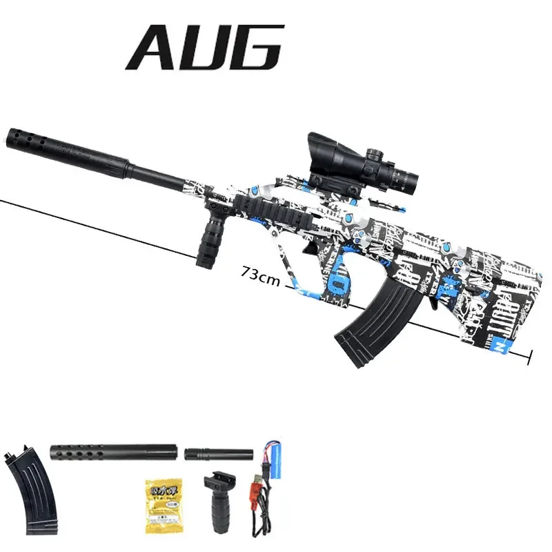 AUG Water Ball Gun Gel Toy Gun Manual Electric PaintbalAirsoft Gun Weapon Gun Soft Bullets Gun CS Shooting Fake Gun Toy