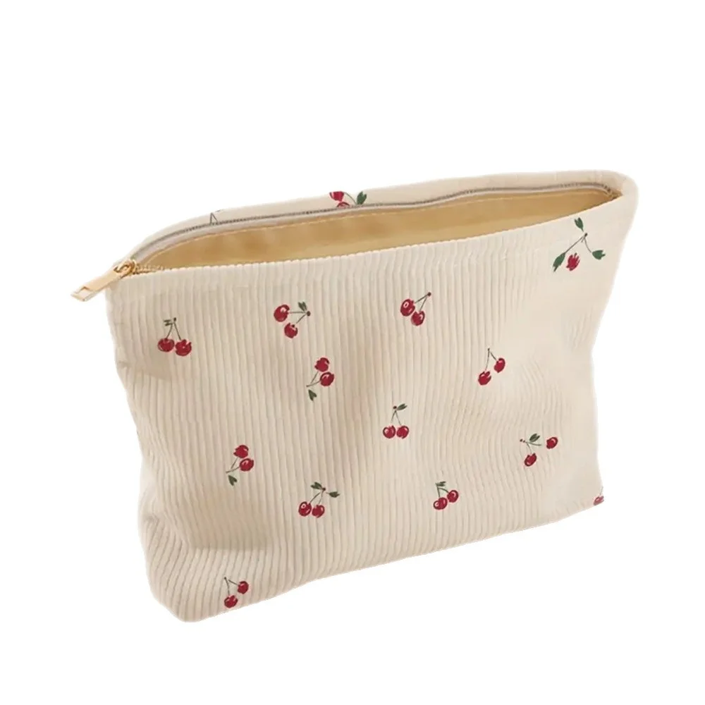 2025 New Cute Cherry Cosmetic Bag Woman Autumn Winter Fashion Brief Portable Storage Bag Pencil Case Small Square Bag