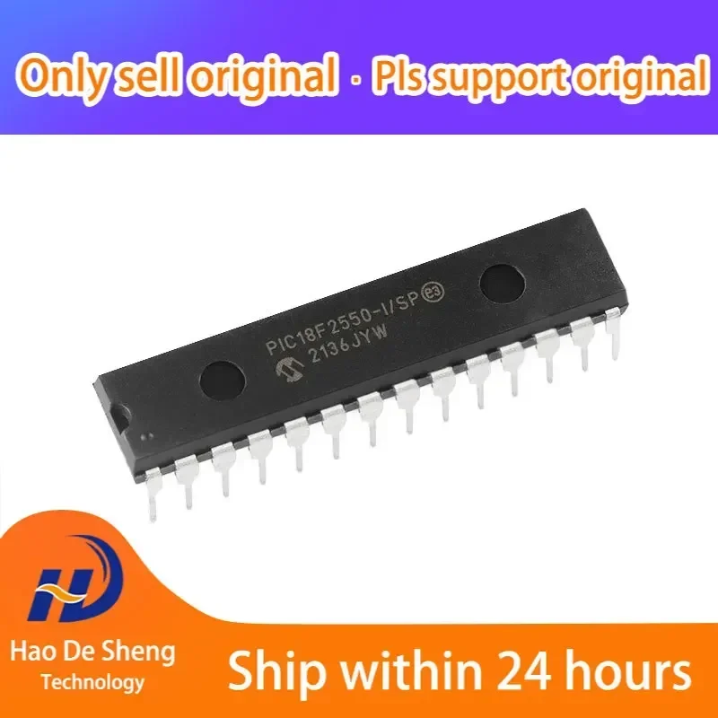 1PCS PIC18F2550-I/SP PDIP-28  USB controller New original in stock