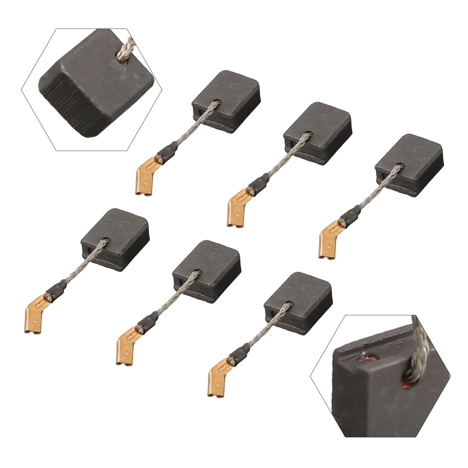 6 шт. угловая шлифовальная машина, угольные щетки, угольные щетки для N421362 DWE4217 DWE4238, угольные щетки для двигателя, аксессуары для электроинструментов 6,5x12x14 мм