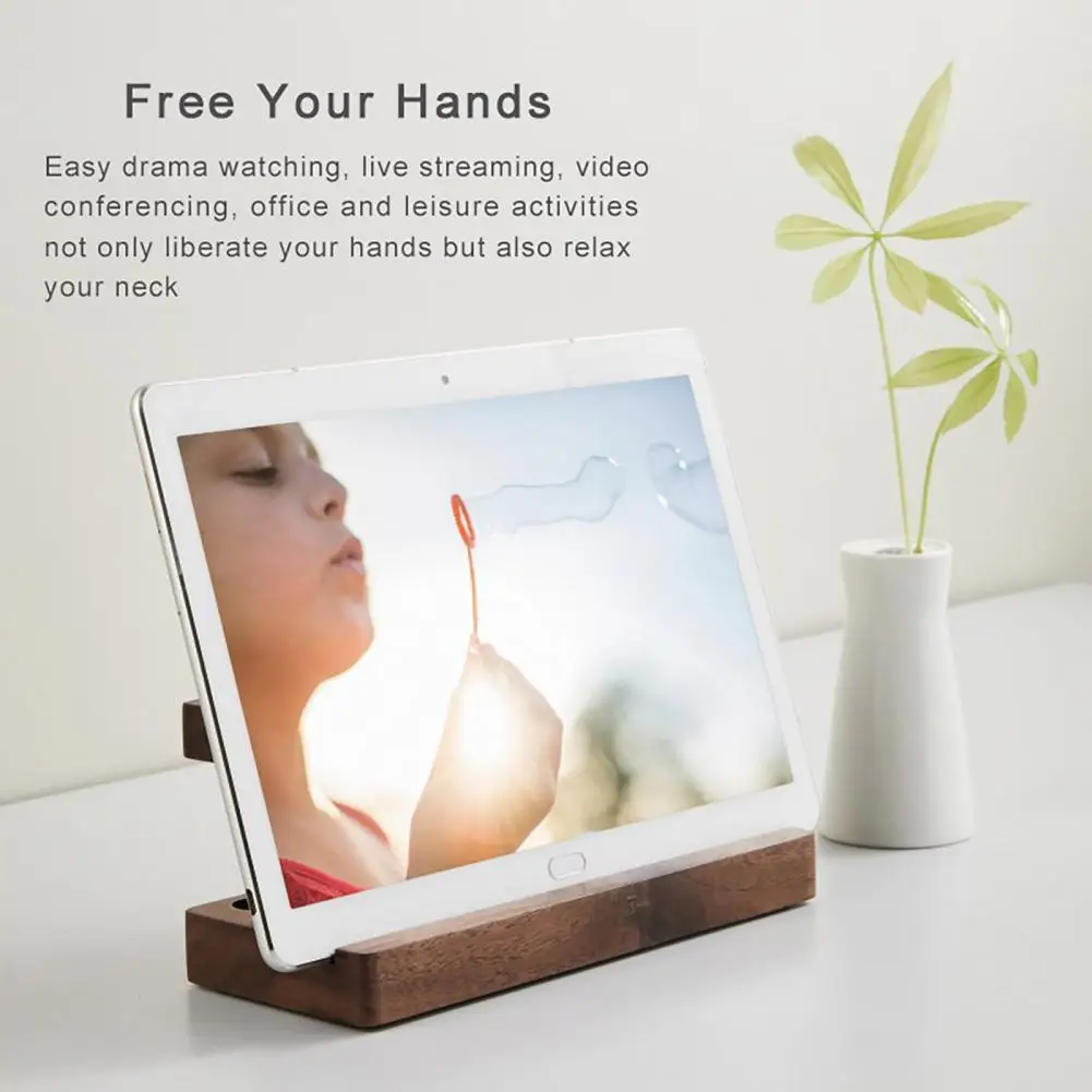 Rustic Desk Accessory Wooden Pen Holder with 9 Slots Cell Phone Stand Minimalist Office Decor Aesthetic Organizer for Desk