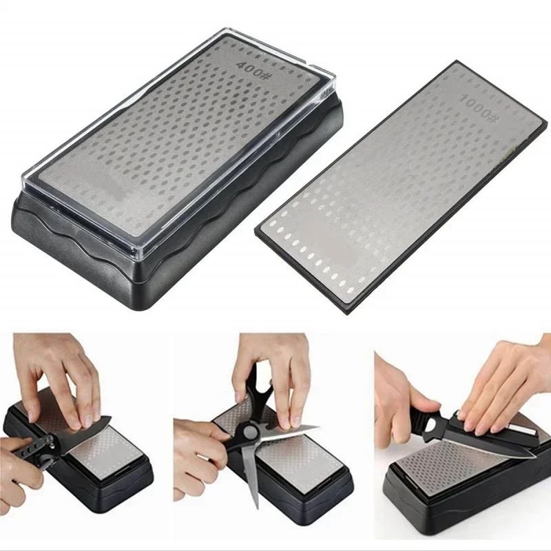 400 & 1000 Grit Double-Sided Diamond Knife Sharpener Stone Kitchen Whetstone Ultra-Fine Colourette Sharpening Stone Sharpeners