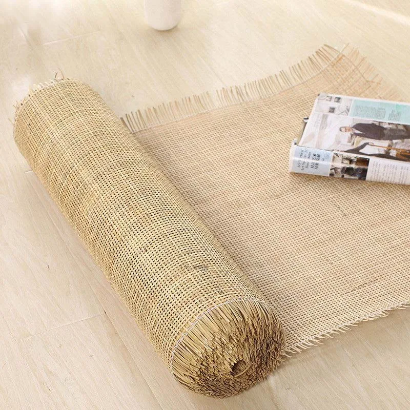 Natural Cane Webbing Checkered Indonesian Rattan Wicker Roll Material For Furniture Repair Chair Cabinet Wardrobe Decoration