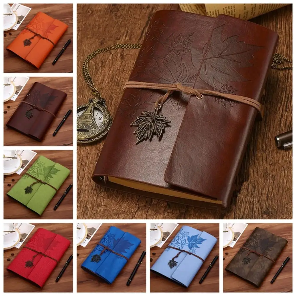 A7/A6/A5 Travelers Vintage Notebook PU Leather Blank Spiral Notebook Notepad Loose Leaf Retro Notebook Stationery