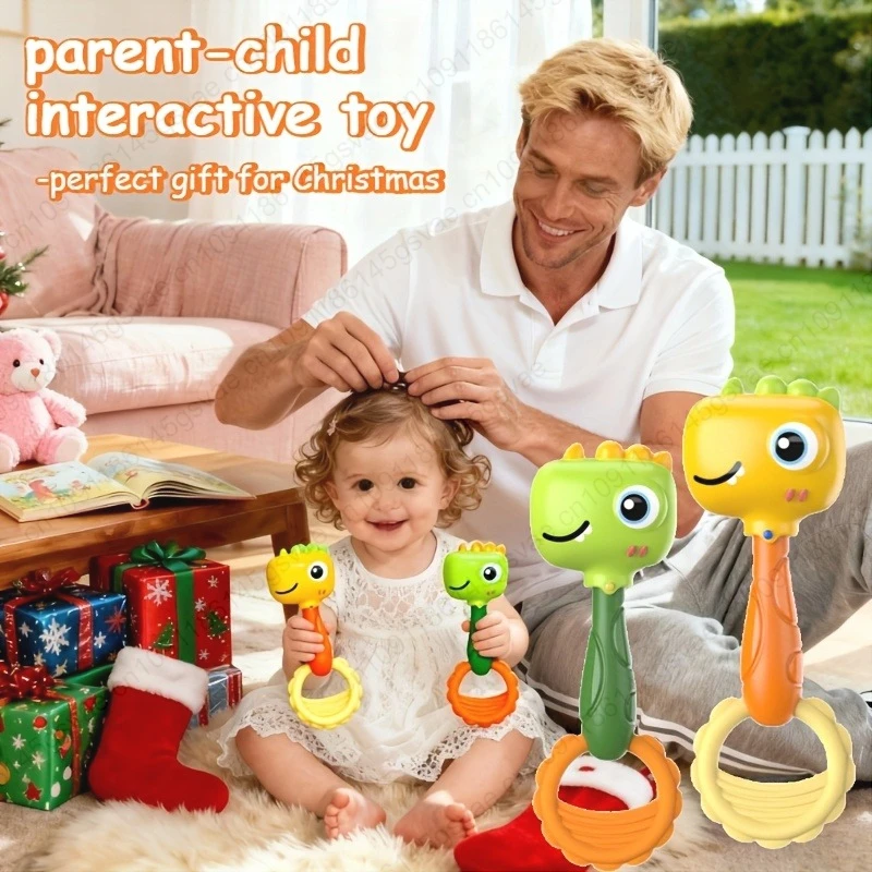2PCS babyrammelaarspeelgoed met dierenvormen - speelgoed voor baby's en peuters - hand-oogcoördinatie, veilig niet-giftig materiaal