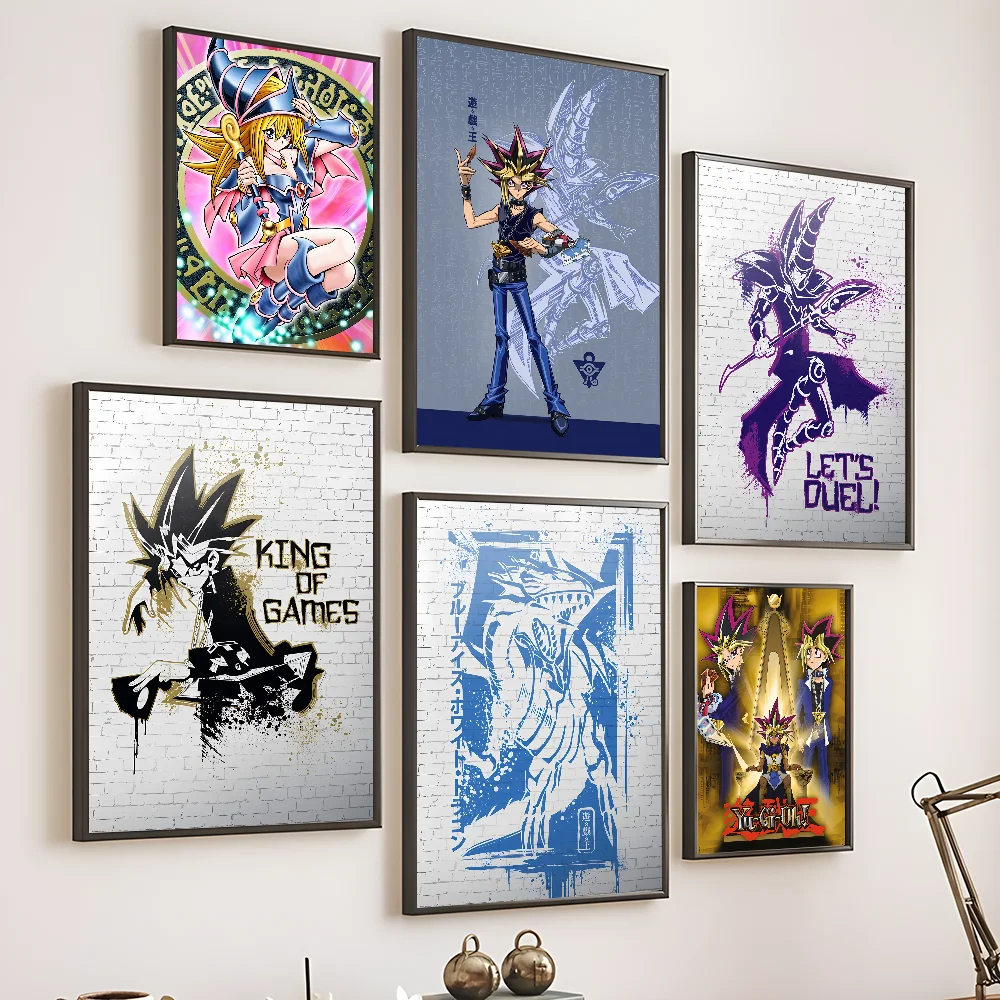 Anime Y-Yu-Gi-Oh Boy Poster, klebrige Wandkunst, Druck, wasserdicht, für Zuhause, Wohnzimmer, Schlafzimmer, Bar, Flur, ästhetisches Dekor