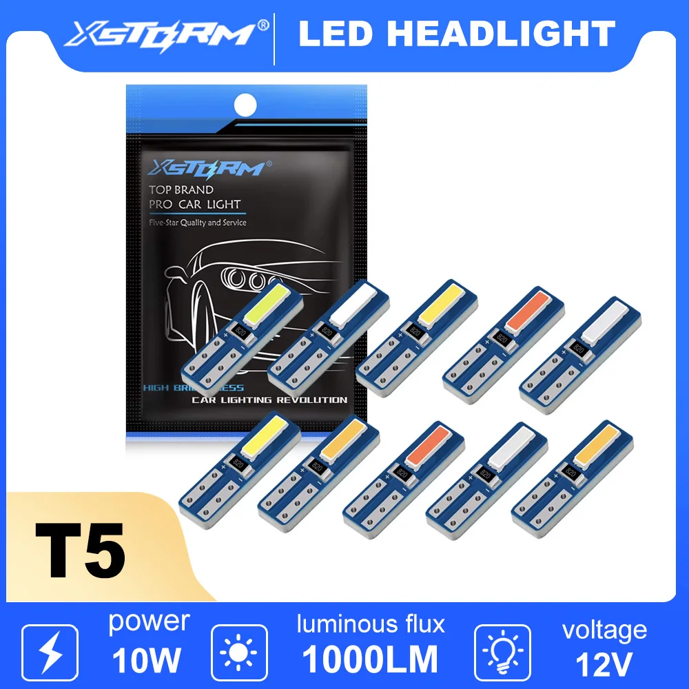 10 Stücke T5 W3W Led-lampen 74 286 W 1,2 W Super Helle Keil Armaturenbrett Lampen Auto Innenbeleuchtung Warnanzeige Instrument