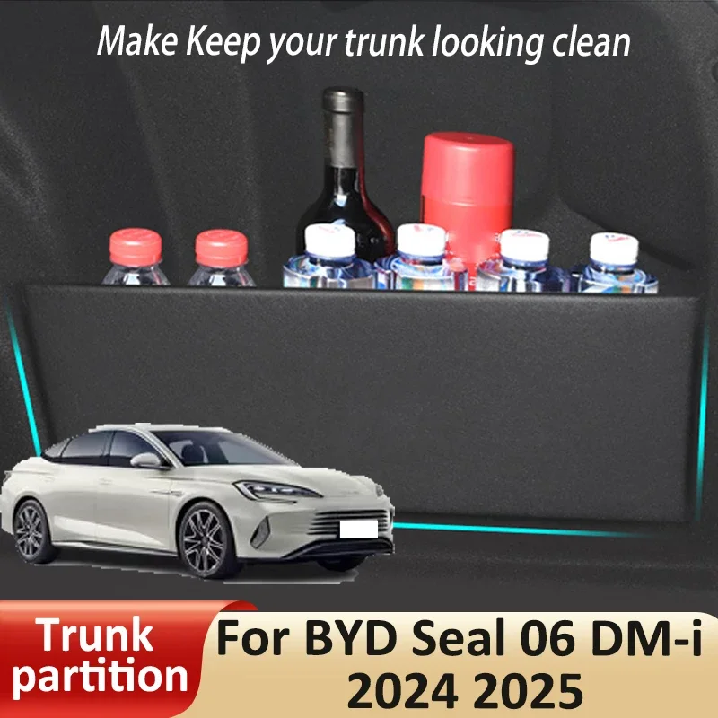 Car Organizer Trunk Side Partition For BYD Seal 06 DM-i 2024 2025 Interior Modification Parts Trunk Accessories Storage Tools