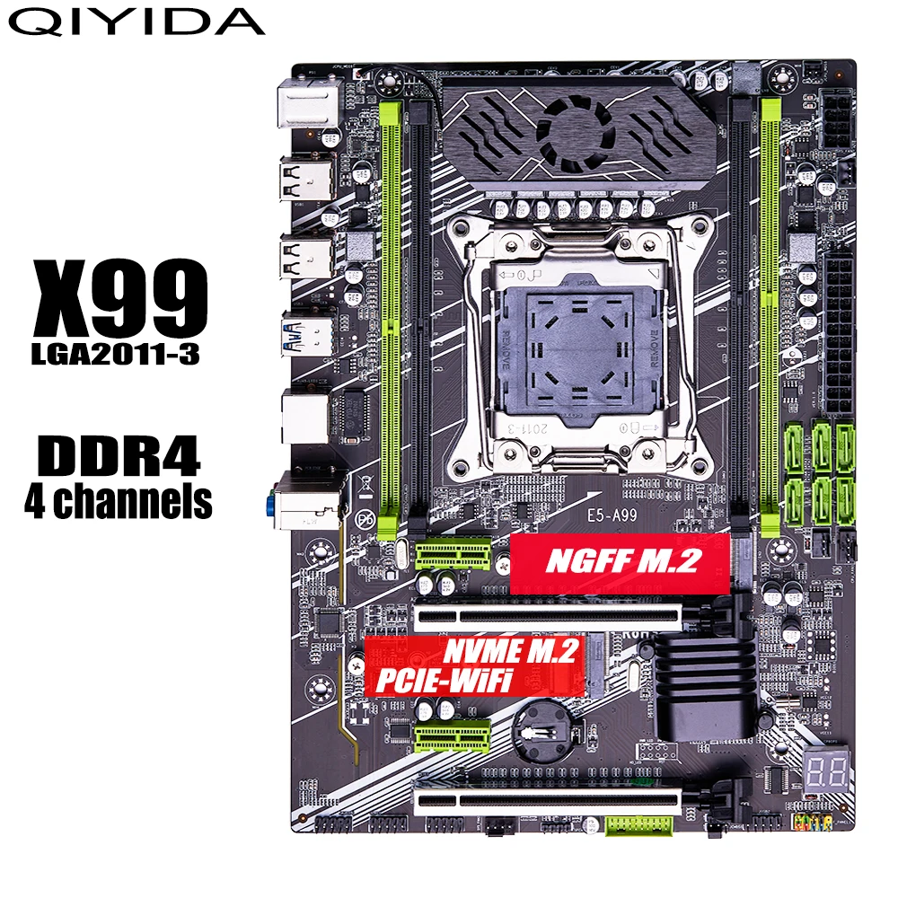 マザーボードQIYIDA-X99,xeon CPU,4チャンネル,ddr4,pcie,wifi,atx