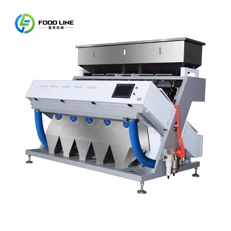 Customized Optical Rice Color Sorting Machine 5 Chute Rice Grains Paddy Color Sorter 320 Channels Optical Sorter for Rice Sorter