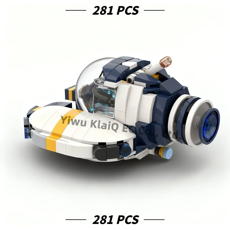 MOC Sci-Fi Ocean Submersible Exploration Pod Building Blocks 281Pcs, Deep Sea Craft Vehicle Bricks Model Adults