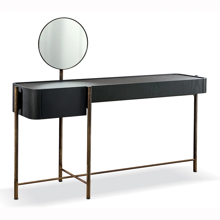 

Bedroom furniture Wooden top Metal frame Makeup dresser with drawers Mirror dresser