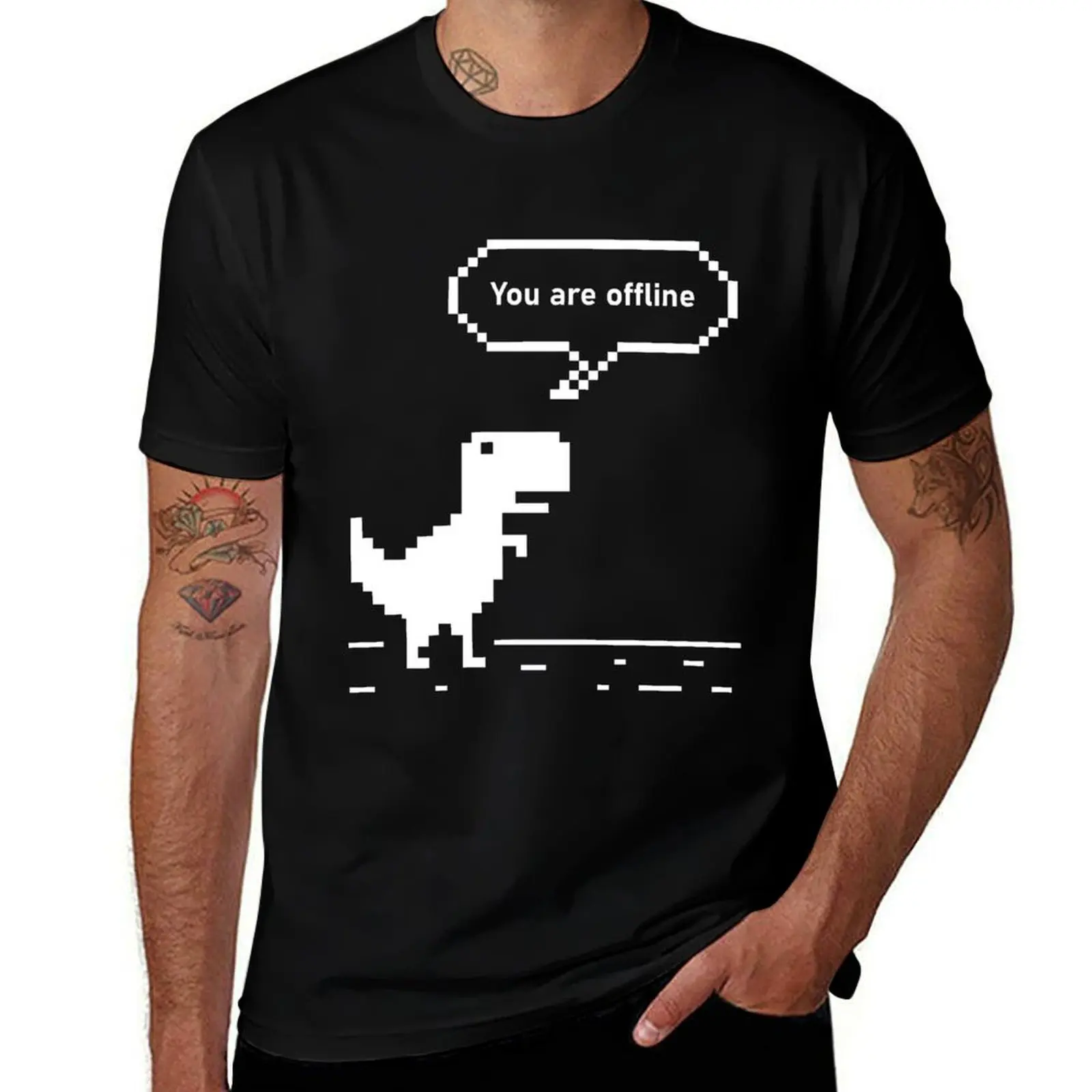 You are Offline Chrome Dinosaur 8 bit Dinosaur Chrome Developer Masks Stickers T Shirts Christmas Gift Thanksgiving Gift T-Shirt