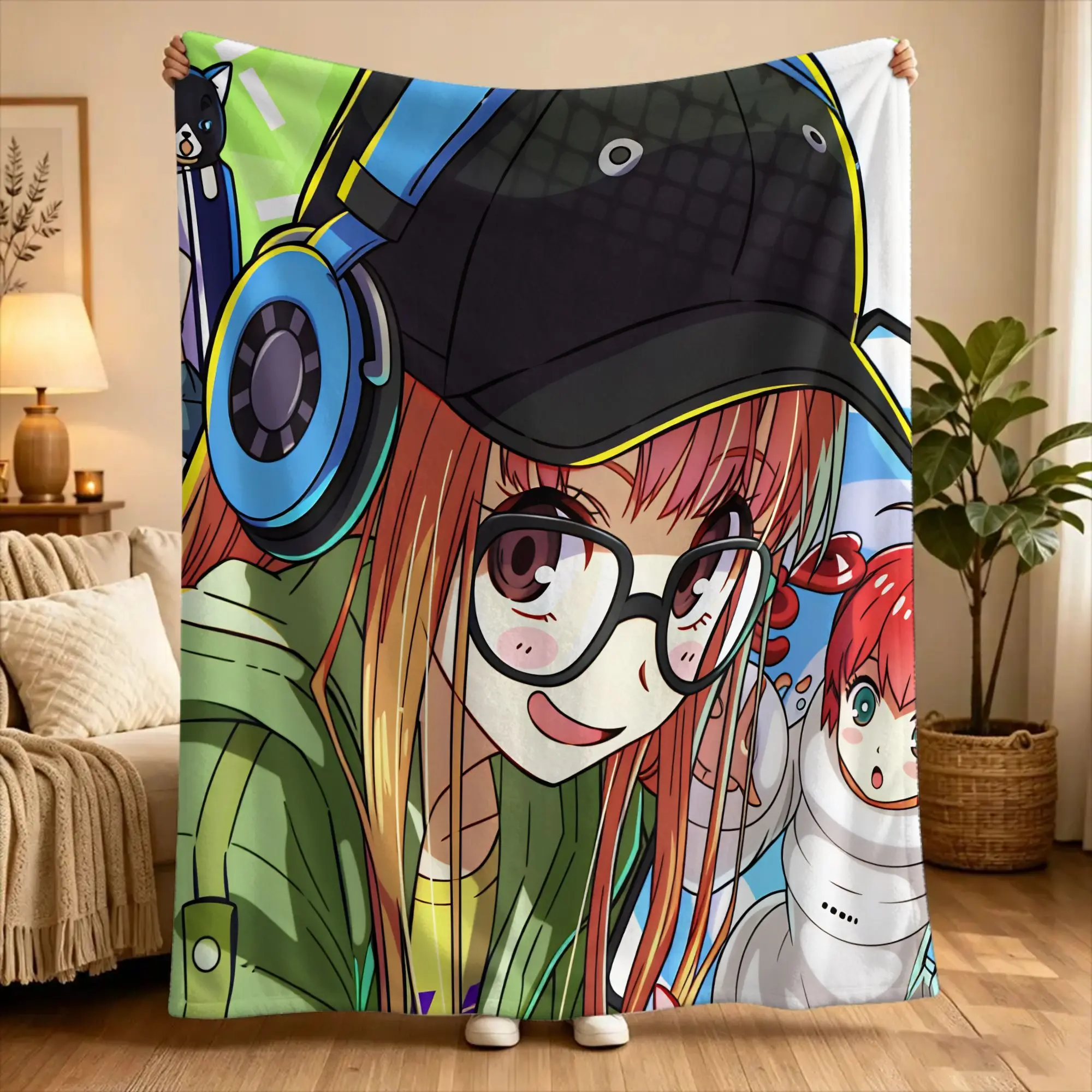 P5 Futaba Sakura Joker Plush Blanket Girls Boys  Flannel Bedding Throws For Couch Bed Soft Warm Customized Quality Bedspread