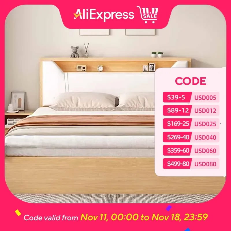 

Wood European Bedroom Double Bed Soft Waterproof White Upholstered Luxury Beds Twin Modern Wooden Camas De Dormitorio Furniture