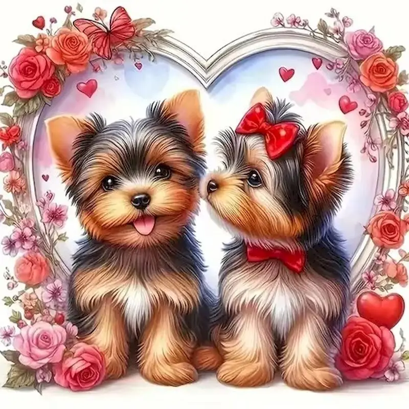 RUOPOTY Puppy Diamond Painting Kits Painting Decor Artwork Animal Full Round/Square Abstract Home Decor Diy Adult Crafts Kits