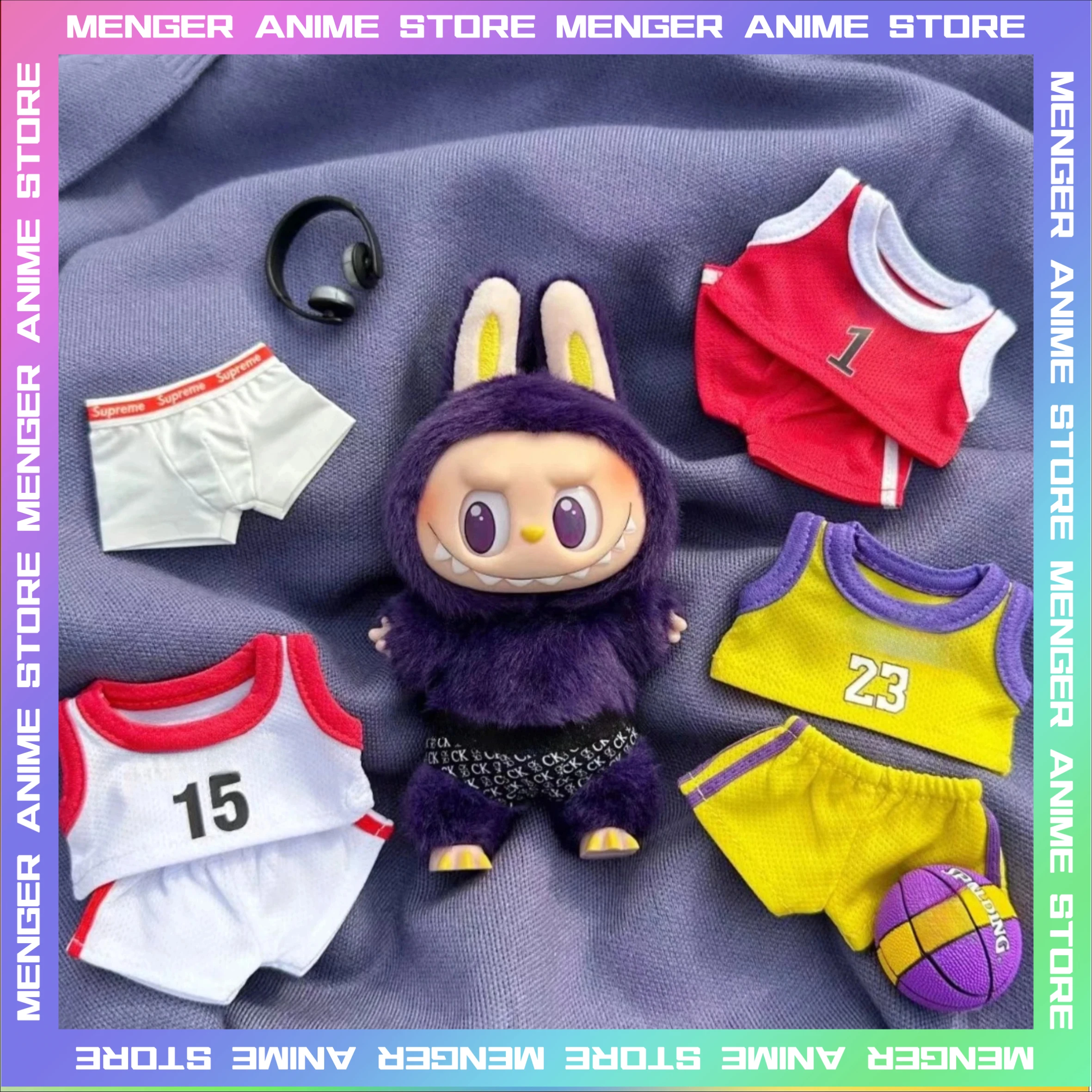 

Only Selling Clothes 17cm V1 V2 V3 Labubu Basketball Suit Clothing Cute 10cm Mini Plush Idol Doll Accessories Birthday Gifts