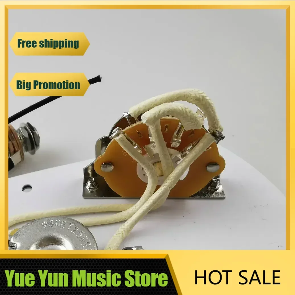 

Yue Yun Music Store--Discount Hot Sale--WVS Ainico5 Single Coil Guitar Pickup Set with 250K Potentiometer Wiring Harness 1V2T