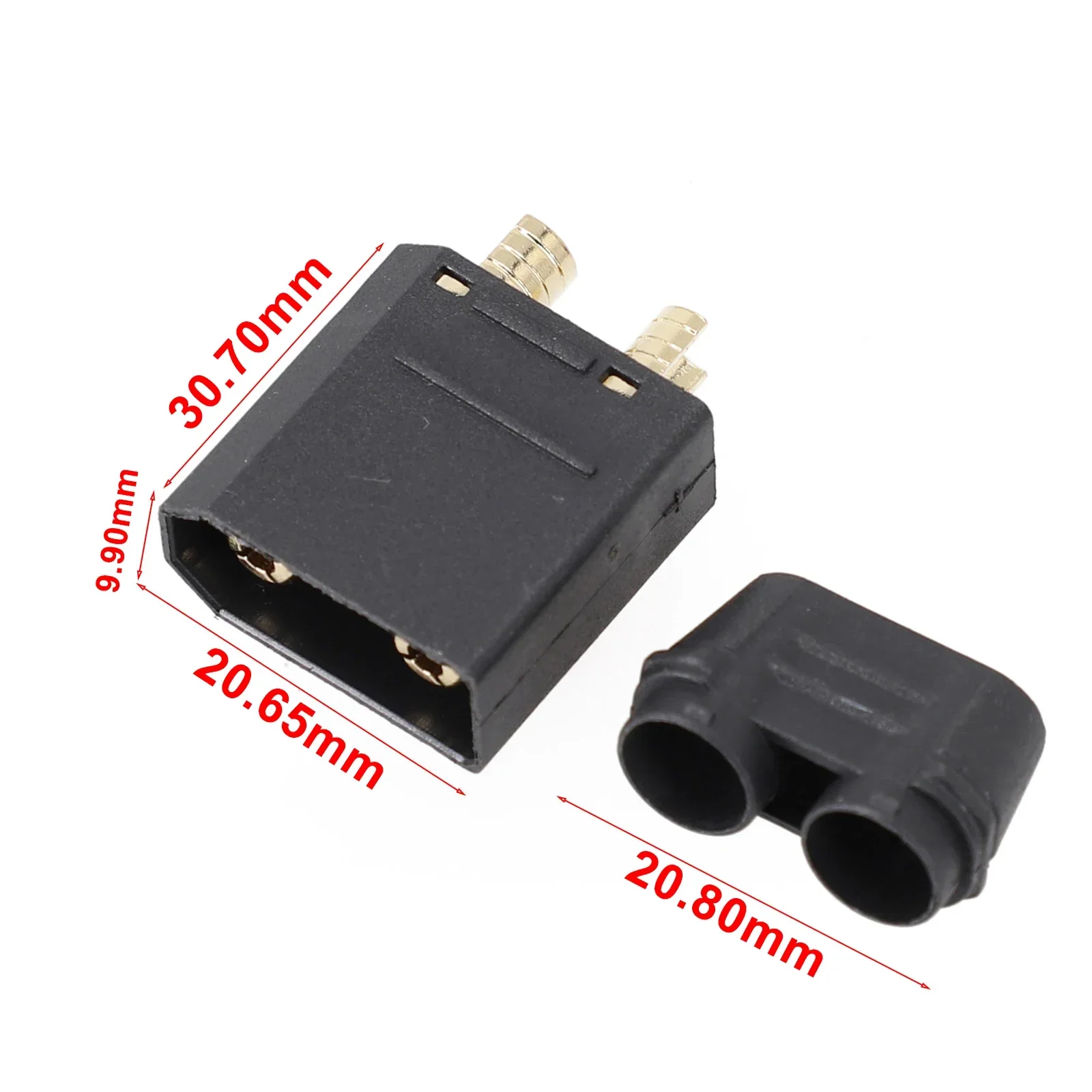 XT90 Lithium Battery Charging Port Plug Fixed Base Electric Vehicle Connector Service Life 100 Times Protection Class 1P40