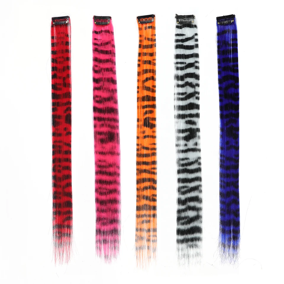 Extensiones de cabello con plumas, plumas sintéticas de colores, extensión de cabello falso colorido, cabello lacio de colores mezclados para mujer y niña 5