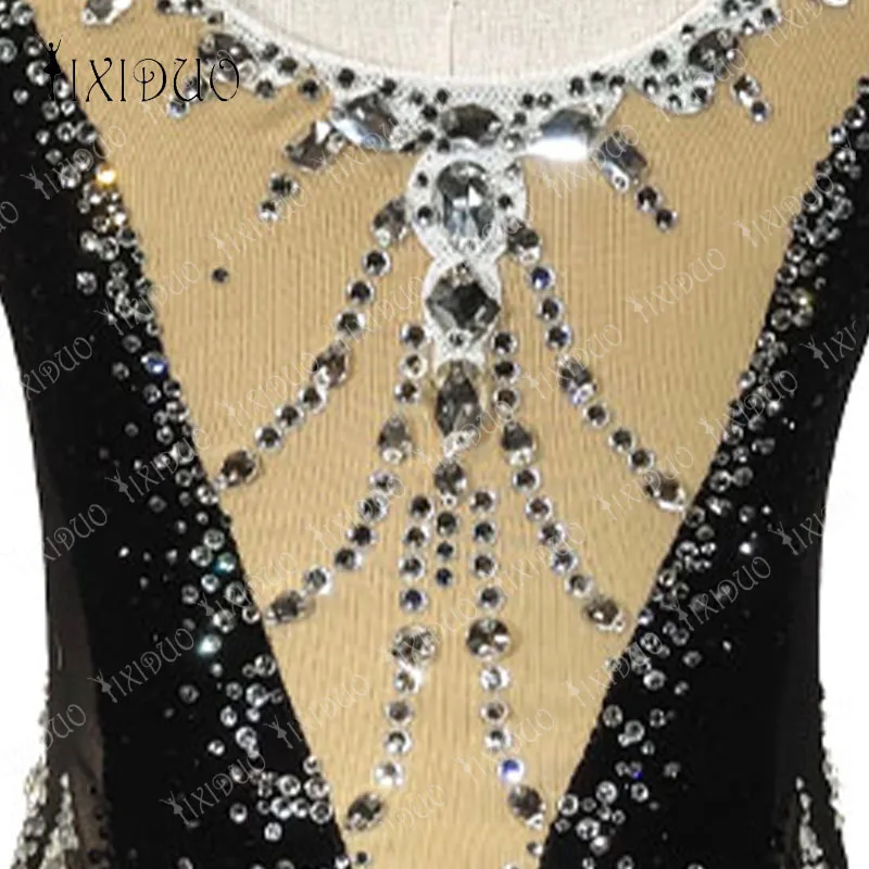 Women Sleeveless Rhythmic Gymnastics Leotards Shiny Girls Figure Skating Dress Skirt Stage Performance Costume for New Dress