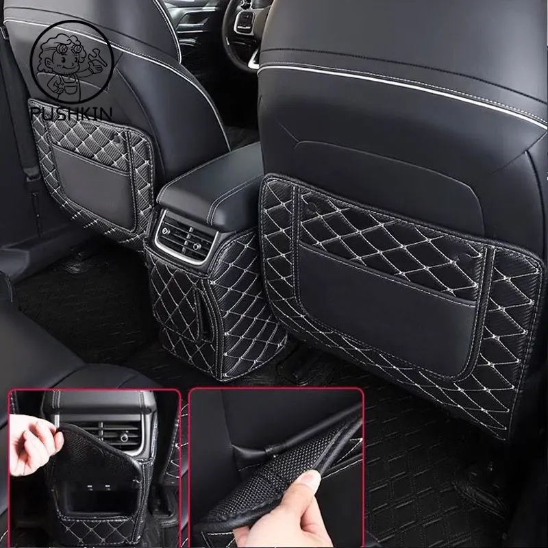 For Great Wall GWM WEY Tank 300 2021-2024 2023 leather Car Seat Back Anti Kick Pad Protector Accessories