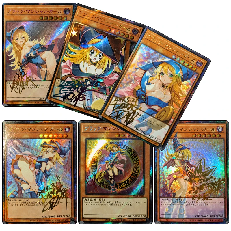 Diy Homemade Yu-Gi-Oh! Black Magician Girl Anime Character Bronzing Collection Flash Card Cartoon Toys Christmas Gift