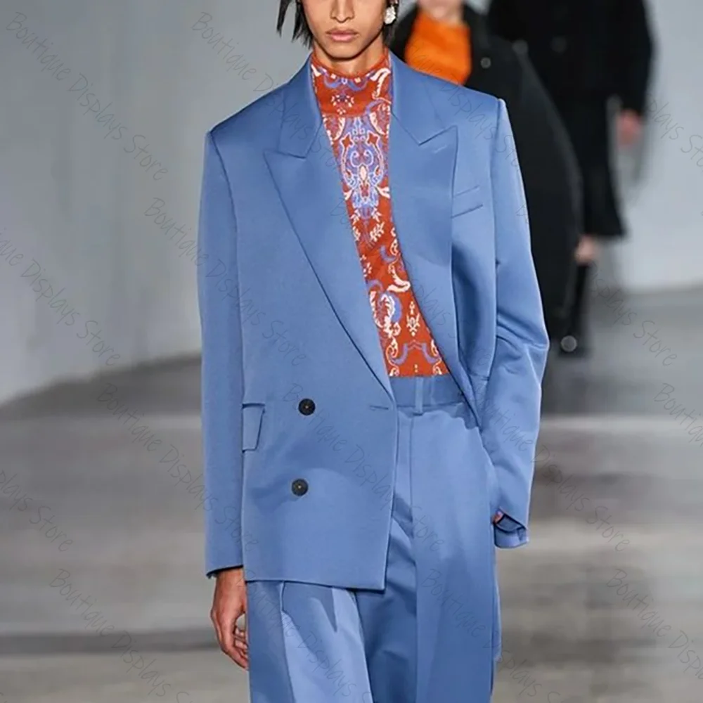 

Chic Show Blue Double Breasted Men Suit Three-pieces(Jacket+Pants) Party Prom Wedding Set