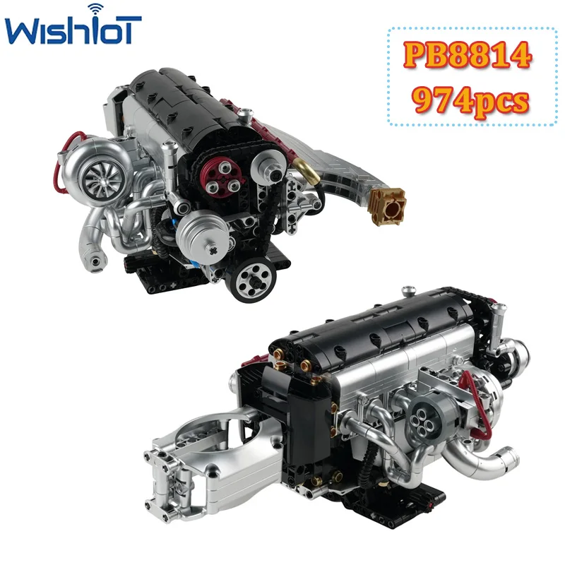 

PB8814 Engine MOC Building Blocks Set Creative 974pcs Assembled Collectible Car Parts Toys Model Small Bricks Boys Holiday Gifts