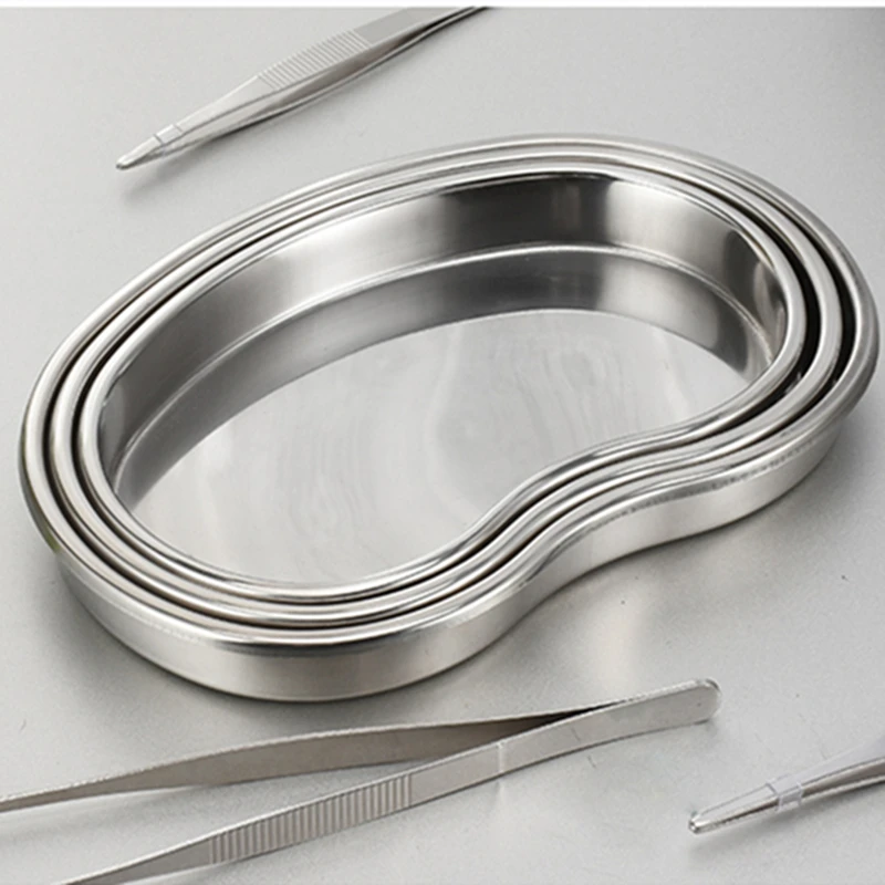 Postal thickened iodine-proof kidney tray Tattoo disinfection tray dressing tray Medical stainless steel bent tray