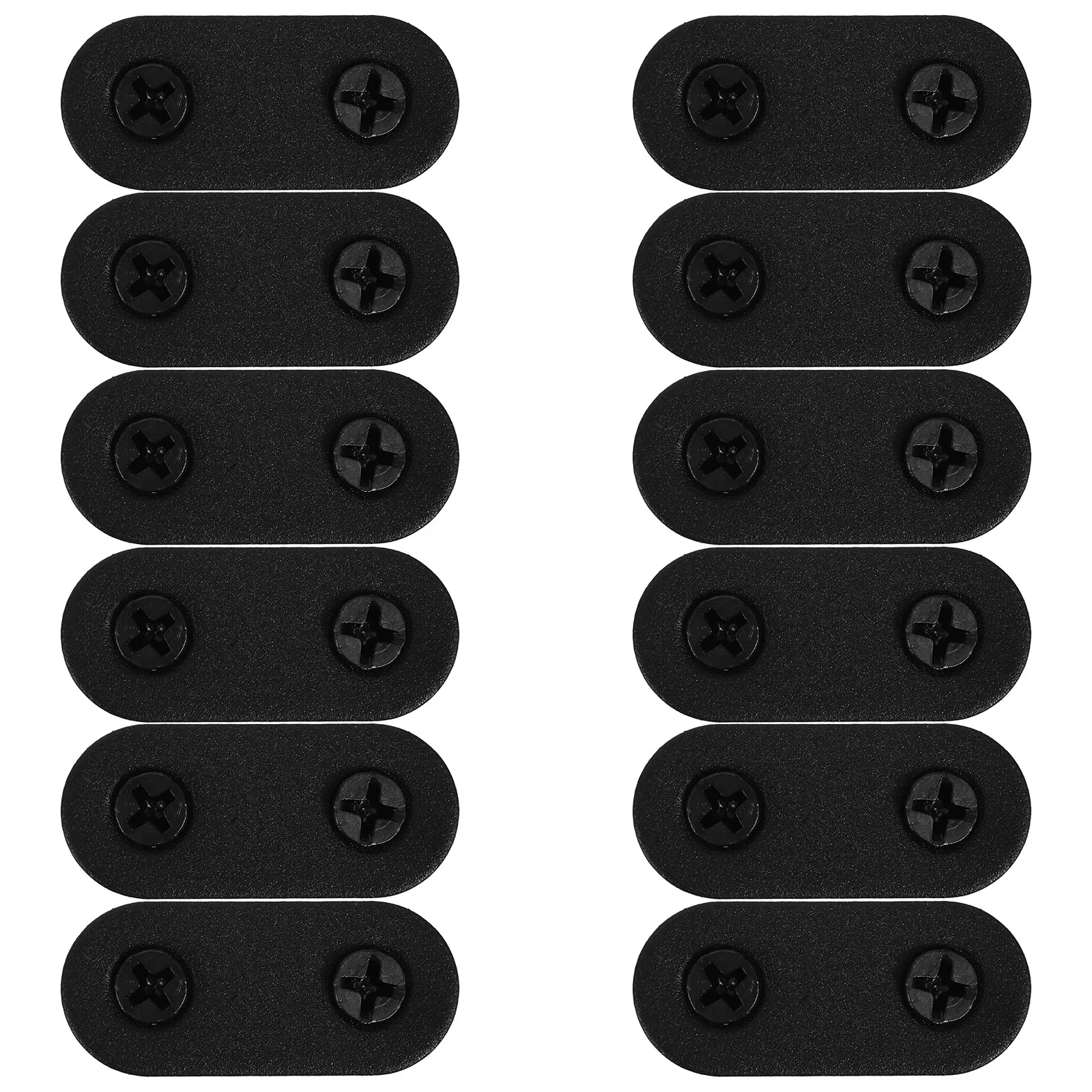 12Sets Black Stainless Steel Flat Brace Bracket Plate with Pre-Drilled Holes for Wood Shelf Cabinet Table Chair DIY Mending