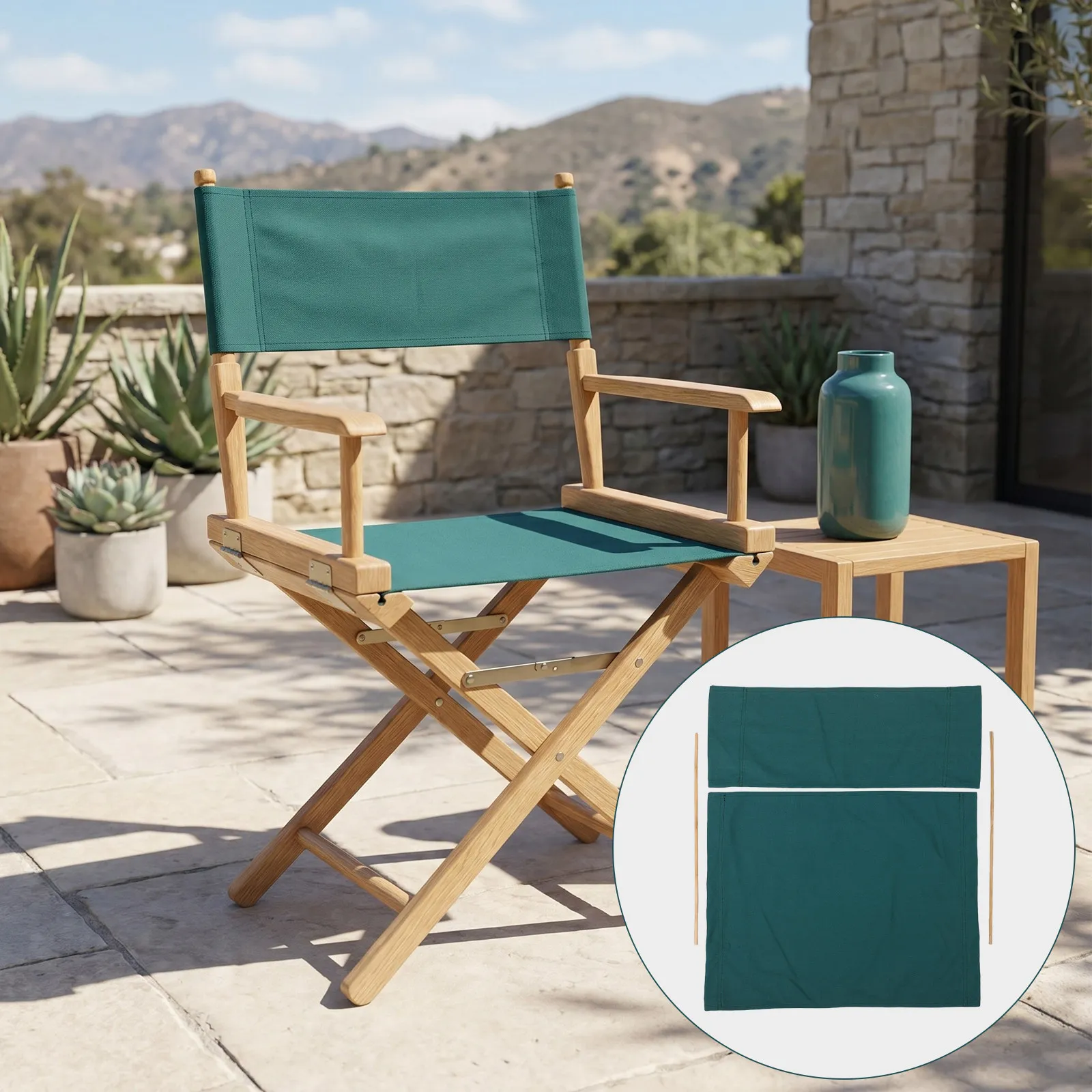 1Set Directors Chair Canvas Thickened Replacement Covers Foldable Outdoor Camping Beach Picnic Seat and Back Canvas