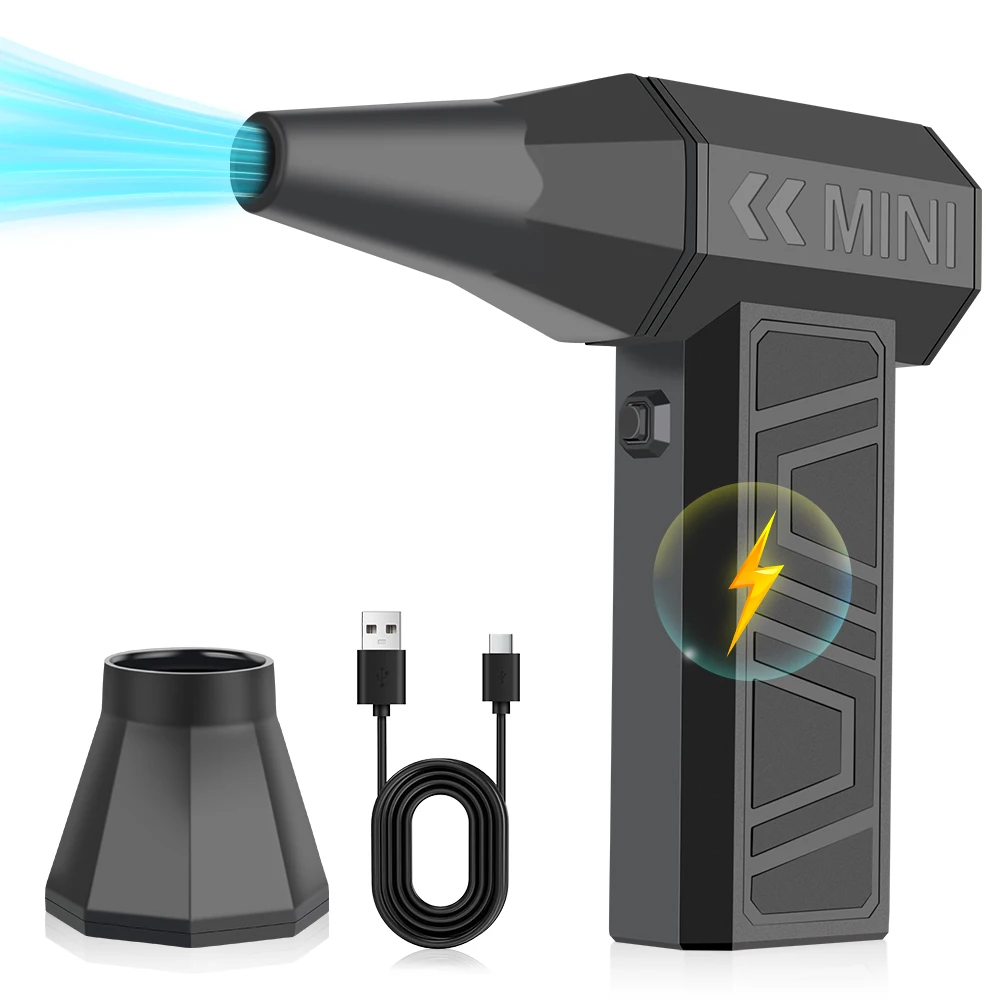 

Тип-C Зарядка для выдувания снега 4-ступенчатая регулируемая электрическая воздушная тряпка Инструмент для очистки Портативный турбоструйный вентилятор