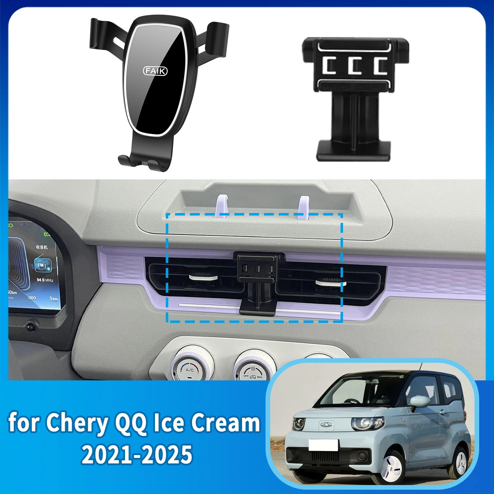 

Car Mobile Phone Holder GPS Bracket for Chery QQ Ice Cream MASADA QQ Cenntro Avantier Birba 2021-2025 Navigation Accessories