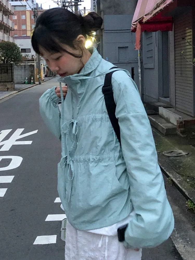 

Design Sensation Chic Belted ort Outerwear Women's Spring New Loose Casual Versatile Long Sve Sun Protection Clothes