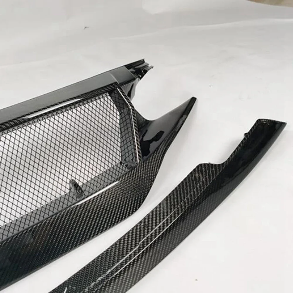 For CIVIC FC JS N1 STYLE CARBON FIBER GLASS FRONT GRILL TRIM BODY KIT FOR CIVIC FK7 FK8 TYPE-R FRP FRONT BUMPER GRILLS RACING