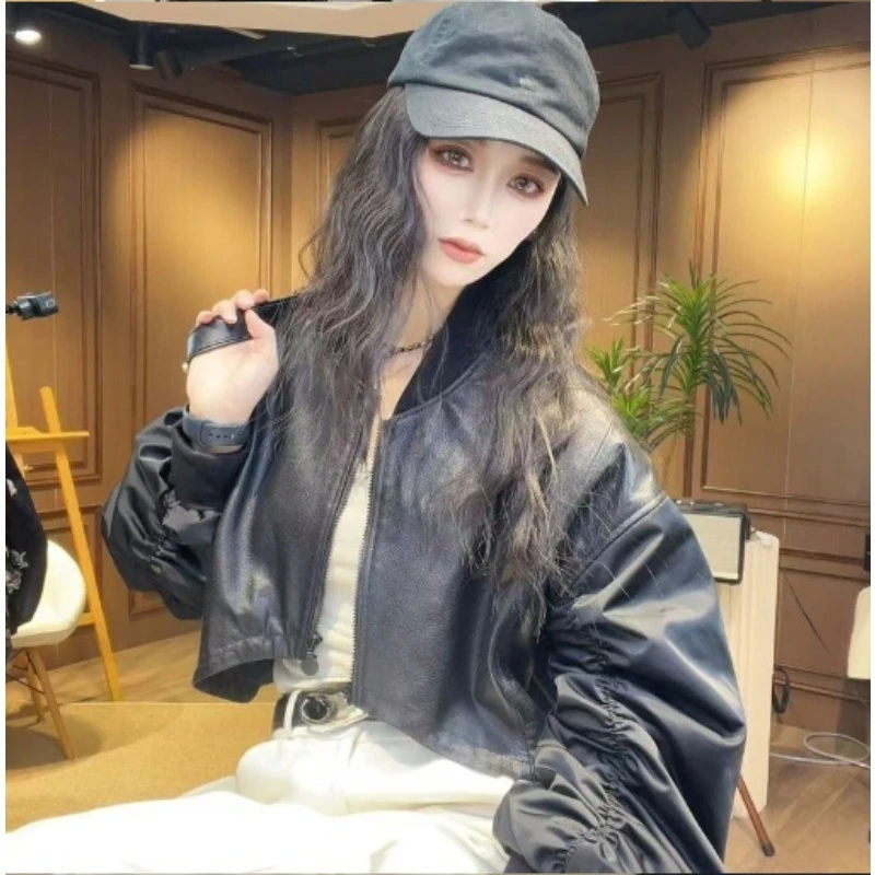 [Vendita calda nel negozio] Cool Girl PU Giacca con stampa leopardata Primavera Autunno da donna Nuova giacca corta alla moda della stazione europea Top Trend