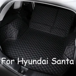 Car Rear Trunk Mats For Hyundai Santa Fe TM 2019 2020 2021 2022 2023 5seat Luxury Car Matts Interior LWB Version Car Accessories