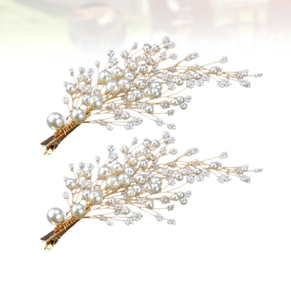 

1 Pair Pearl Cluster Hairpins Bridal Veil Clips Updo Hair Decorations Wedding Party Travel Daily Wear Hair Accessories For Women