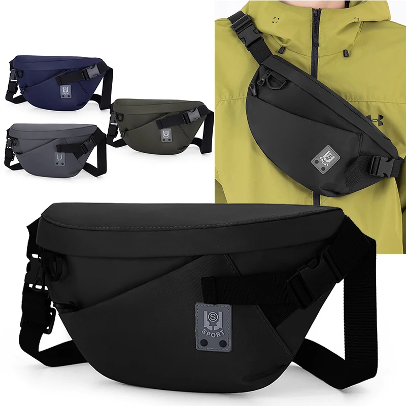 

Crossbody Bag Unisex Lightweight Nylon Chest Pack With Adjustable Strap For Outdoor Sports Travel And Daily Casual Use