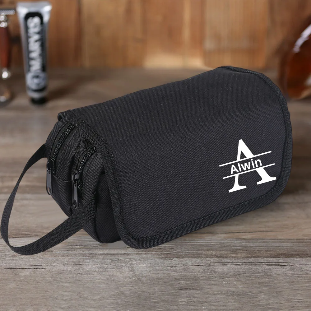 Personalized Men’s Canvas Toiletry Bag Custom Travel Dopp Kit Bags Anniversary Gift for Him Groomsmen Gift for Best Man