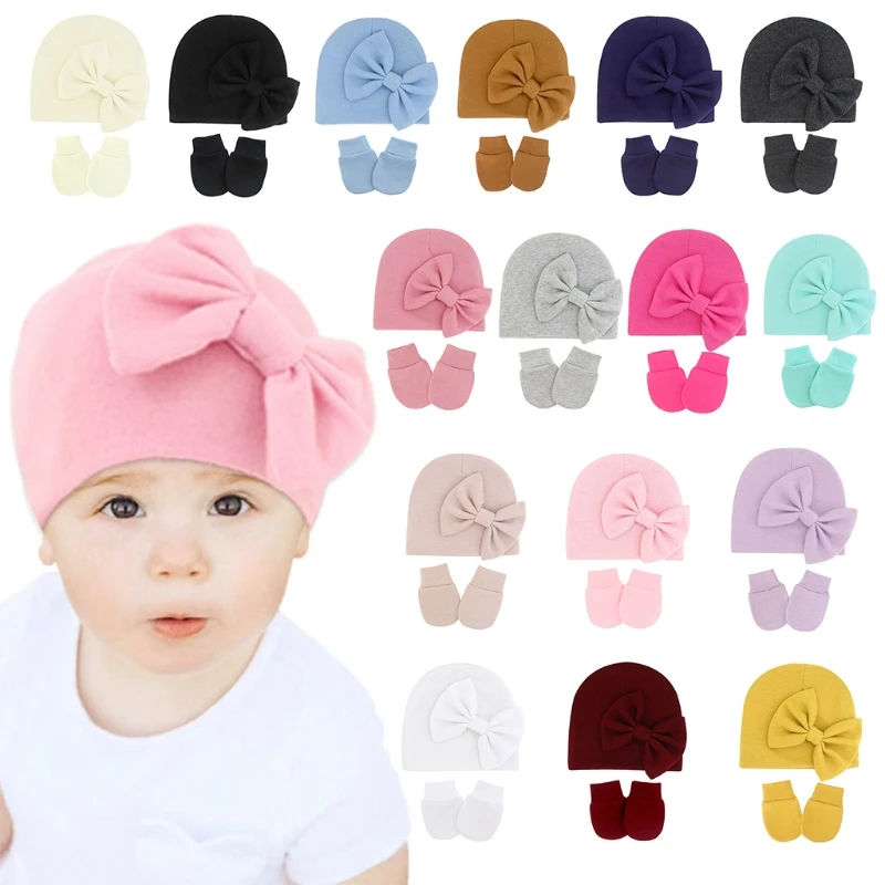 

Baby Solid Color for Head Wrap Bonnet Face for Protection Anti Scratching Mitts for Toddler Newborn Unisex Boys Girls Gi