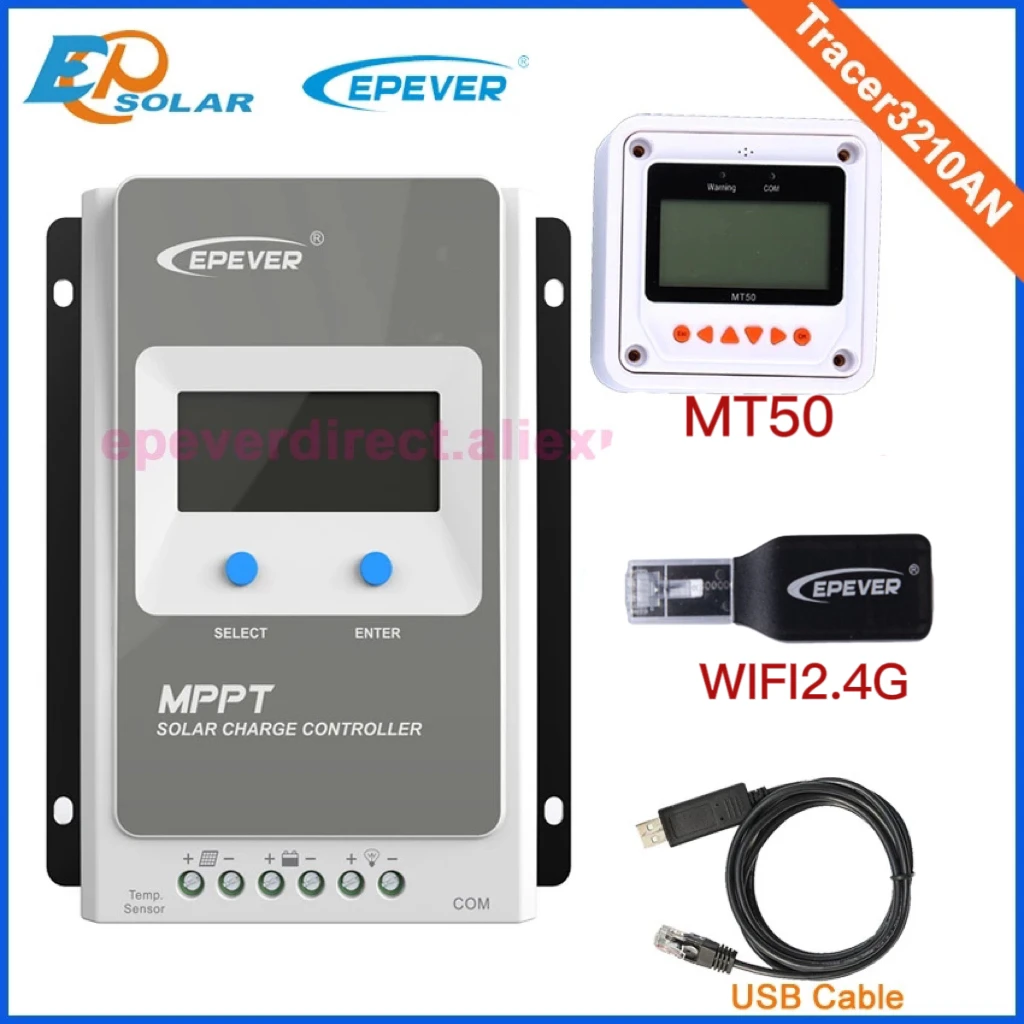 

30A 12V/24V MPPT Solar Panel Battery Regulator Charge Controller with MT50 USB and wifi function Tracer 3210AN