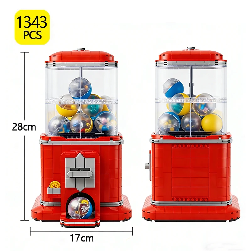 

Набор строительных блоков «Игровой автомат с капсулами» в стиле ретро, 1343 детали - Идея для самостоятельной сборки, фигурки Гашапон, модели, игрушки, подарки для девочек и мальчиков