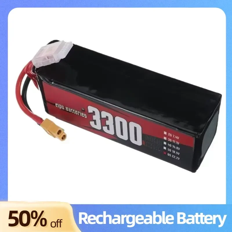 3300mAh 22.2V Lithium Battery for Remote Control Car Truck Drone Aircraft Model FPV RC Model Rechargeable Batteries