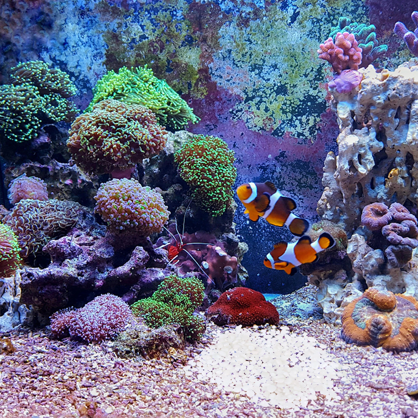 

500G Colorful Crystal Aquarium Stones Glass Fish Tank Decor Transparent Substrate Crafts Landscaping Vase Filler Safe