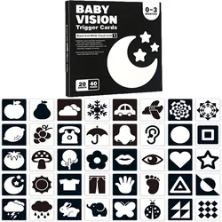 High Contrast Baby Cards for Infants, Black and White Baby Cards High Contrast Baby Toys for Newborns Visual Stimulation Brain D